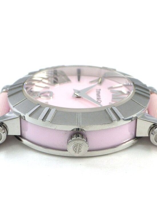 Tiffany & Co Watch Atlas Heart Date Roman Index Pink Dial SS Ceramic Satin main image 6